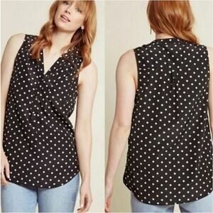 ModCloth Fervour Black and White Polka Dot Blouse Size‎ XS